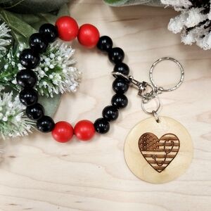 Keychain Wristlet with Laser Engraved Pendant - EMS